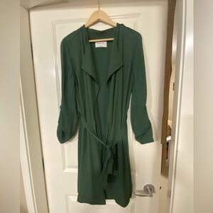 Forest Green Tie Front Cowl Neck light weight jacket. Excellent condition